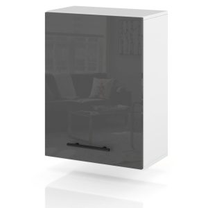 Szafka kuchenna górna z uchwytami 50cm spremium szary połysk 373911 Szafka kuchenna górna z uchwytami 50cm spremium szary połysk 373911