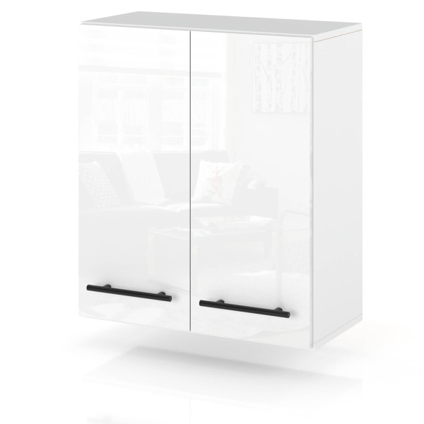 Szafka kuchenna górna z uchwytami 60cm spremium biały połysk 374204