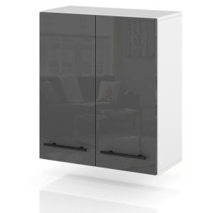 Szafka kuchenna górna z uchwytami 60cm spremium szary połysk 374260 Szafka kuchenna górna z uchwytami 60cm spremium szary połysk 374260