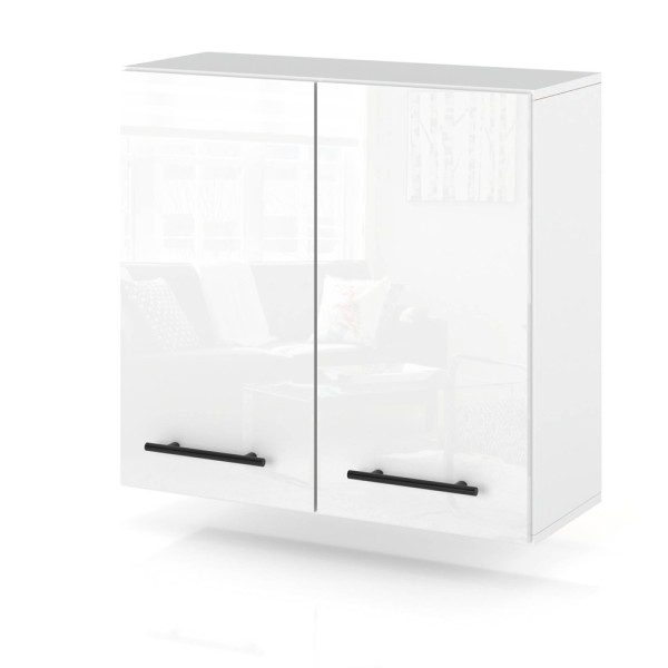 Szafka kuchenna górna z uchwytami 80cm spremium biały połysk 374357