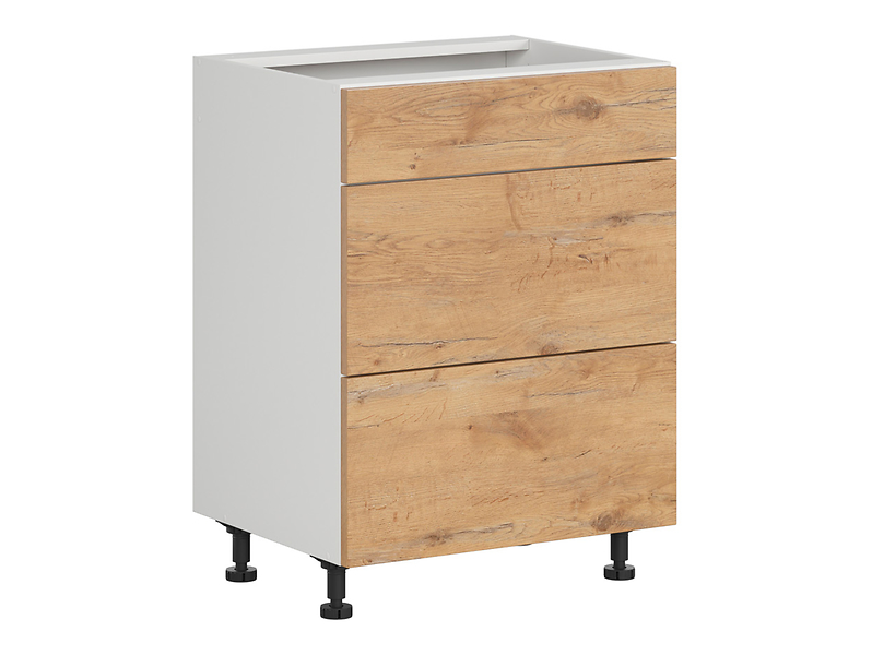 Szafka kuchenna Hamper 60 cm z szufladami cichy domyk dąb lancelot 402848