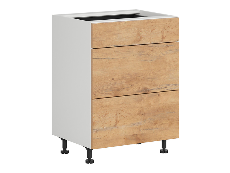 Szafka kuchenna Hamper 60 cm z szufladami cichy domyk dąb lancelot 402858