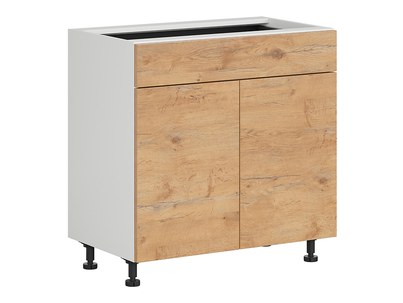 Szafka kuchenna Hamper 80 cm dwudrzwiowa z szufladą cichy domyk dąb lancelot 402194