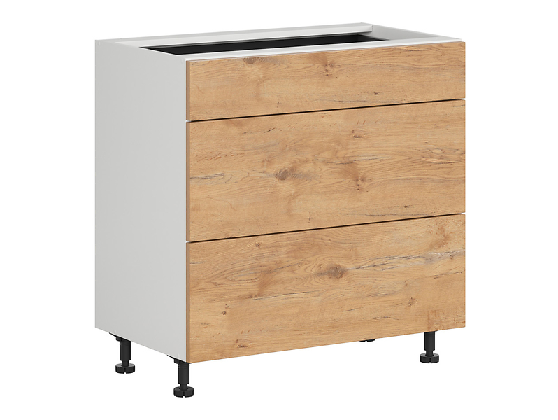 Szafka kuchenna Hamper 80 cm z szufladami cichy domyk dąb lancelot 402861