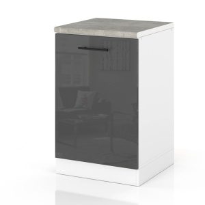 Szafka kuchenna modułowa dolna 50cm spremium szary połysk 377766 Szafka kuchenna modułowa dolna 50cm spremium szary połysk 377766