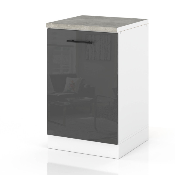 Szafka kuchenna modułowa dolna 50cm spremium szary połysk 377766