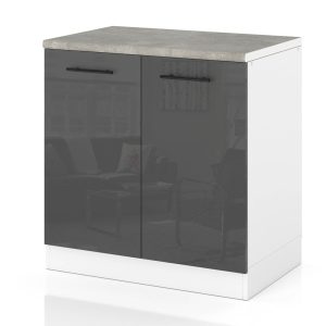 Szafka kuchenna modułowa dolna 80cm spremium szary połysk 377763 Szafka kuchenna modułowa dolna 80cm spremium szary połysk 377763