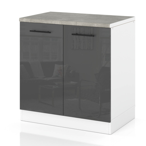 Szafka kuchenna modułowa dolna 80cm spremium szary połysk 377763