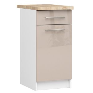 Szafka kuchenna OLIWIA Biała, Cappuccino Połysk 40x46x85 cm 303017 Szafka kuchenna OLIWIA Biała, Cappuccino Połysk 40x46x85 cm 303017