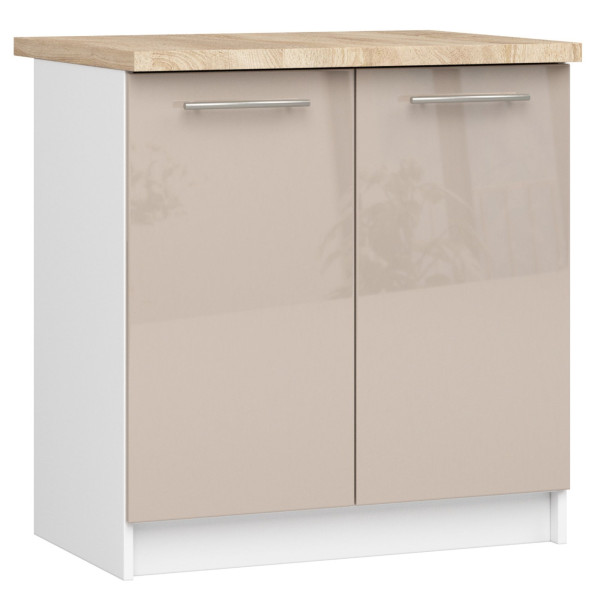 Szafka kuchenna OLIWIA Biała, Cappuccino Połysk 80x46x85 cm 302992