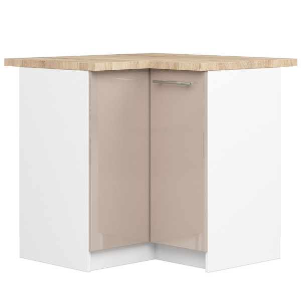 Szafka kuchenna OLIWIA Biała, Cappuccino Połysk 90x46x85 cm 303038