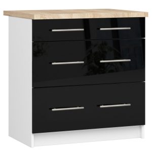 Szafka kuchenna OLIWIA Biała, Czarny Połysk 80x46x85 cm 303539 Szafka kuchenna OLIWIA Biała, Czarny Połysk 80x46x85 cm 303539