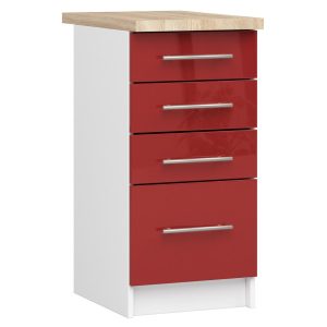 Szafka kuchenna OLIWIA Biała, Czerwony Połysk 40x46x85 cm 303027 Szafka kuchenna OLIWIA Biała, Czerwony Połysk 40x46x85 cm 303027
