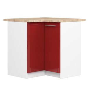 Szafka kuchenna OLIWIA Biała, Czerwony Połysk 90x46x85 cm 303021