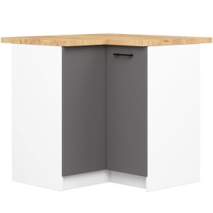 Szafka kuchenna OLIWIA Biała, Grafit Szary 90x46x85 cm 608805