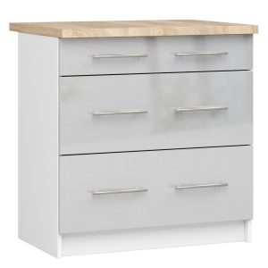 Szafka kuchenna OLIWIA Biała, Metalik Połysk 80x46x85 cm 303535