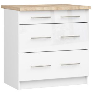 Szafka kuchenna OLIWIA Biała, Biała Połysk 80x46x85 cm 303538 Szafka kuchenna OLIWIA Biała, Biała Połysk 80x46x85 cm 303538