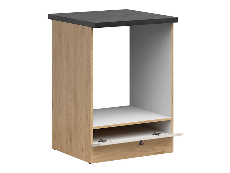 Szafka kuchenna pod zabudowę piekarnika Junona Line 60 cm dąb bernstein/uni kaszmir z blatem 866375