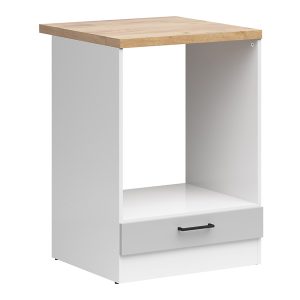 Szafka kuchenna pod zabudowę piekarnika Junona Line 60 cm jasny szary połysk z blatem 174489 Szafka kuchenna pod zabudowę piekarnika Junona Line 60 cm jasny szary połysk z blatem 174489