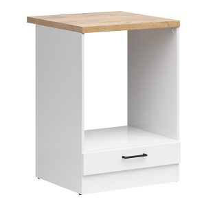Szafka kuchenna pod zabudowę piekarnika Junona Line 60 cm kredowy połysk z blatem 174830 Szafka kuchenna pod zabudowę piekarnika Junona Line 60 cm kredowy połysk z blatem 174830