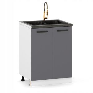 Szafka Kuchenna pod Zlew 60cm Zlewowa 2-Drzwiowa 2D Antracyt 819731 Szafka Kuchenna pod Zlew 60cm Zlewowa 2-Drzwiowa 2D Antracyt 819731