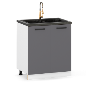 Szafka Kuchenna pod Zlew 80cm Zlewowa 2-Drzwiowa 2D Antracyt 432564 Szafka Kuchenna pod Zlew 80cm Zlewowa 2-Drzwiowa 2D Antracyt 432564
