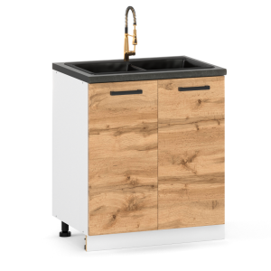 Szafka Kuchenna pod Zlew 80cm Zlewowa 2-Drzwiowa 2D Dąb Wotan 432558 Szafka Kuchenna pod Zlew 80cm Zlewowa 2-Drzwiowa 2D Dąb Wotan 432558