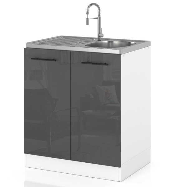 Szafka kuchenna pod zlewozmywak 60cm spremium szary połysk 636969