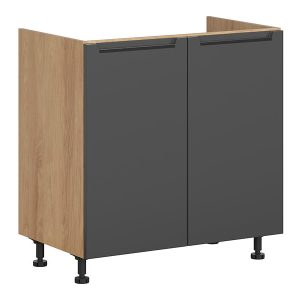 Szafka kuchenna pod zlewozmywak Iris 80 cm dwudrzwiowa grafitowa 454608 Szafka kuchenna pod zlewozmywak Iris 80 cm dwudrzwiowa grafitowa 454608