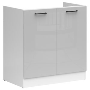 Szafka kuchenna pod zlewozmywak Junona Line 80 cm jasny szary połysk 75877 Szafka kuchenna pod zlewozmywak Junona Line 80 cm jasny szary połysk 75877