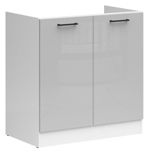Szafka kuchenna pod zlewozmywak Junona Line 80 cm jasny szary połysk 75877