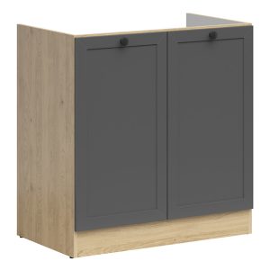 Szafka kuchenna pod zlewozmywak Junona Line 80 cm z 2 drzwiami dąb bernstein/grafit 308973 Szafka kuchenna pod zlewozmywak Junona Line 80 cm z 2 drzwiami dąb bernstein/grafit 308973