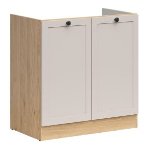 Szafka kuchenna pod zlewozmywak Junona Line 80 cm z 2 drzwiami dąb bernstein/uni kaszmir 866363 Szafka kuchenna pod zlewozmywak Junona Line 80 cm z 2 drzwiami dąb bernstein/uni kaszmir 866363
