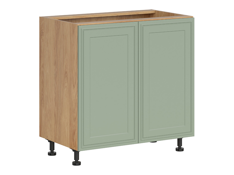 Szafka kuchenna pod zlewozmywak Verdi 80 cm dwudrzwiowa dąb hikora/szałwia mat 926374