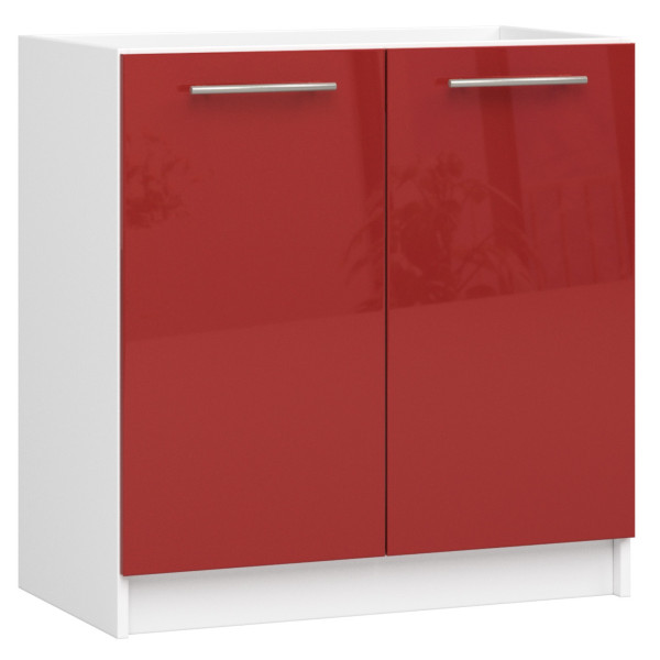 Szafka kuchenna S80 OLIWIA Biała, Czerwony Połysk 80x46x82cm 303042