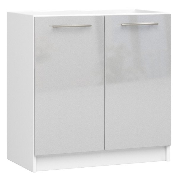 Szafka kuchenna S80 OLIWIA Biała, Metalik Połysk 80x46x82 cm 303054