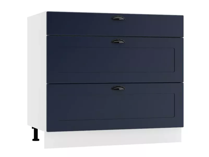 Szafka kuchenna stojąca 90 ADELE D90 S/3 PC granatowa mat 412604