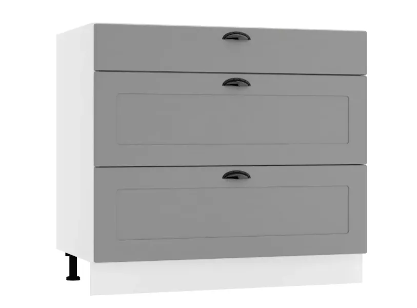 Szafka kuchenna stojąca 90 ADELE D90 S/3 PC szara mat 412603