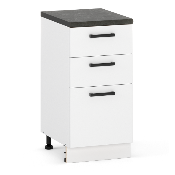 Szafka kuchenna stojąca dolna 40cm biały mat 3 szuflady 432562