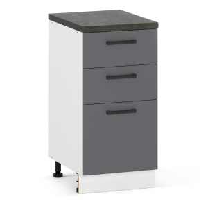Szafka kuchenna stojąca dolna 40cm grafit 3 szuflady 432553 Szafka kuchenna stojąca dolna 40cm grafit 3 szuflady 432553