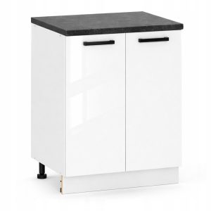 Szafka Kuchenna Stojąca Dolna 60cm 2-Drzwiowa 2D Biały Połysk 1079041 Szafka Kuchenna Stojąca Dolna 60cm 2-Drzwiowa 2D Biały Połysk 1079041
