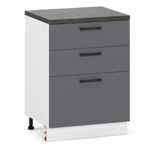 Szafka kuchenna stojąca dolna 60cm grafit 3 szuflady 432544 Szafka kuchenna stojąca dolna 60cm grafit 3 szuflady 432544