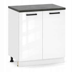 Szafka Kuchenna Stojąca Dolna 80cm 2-Drzwiowa 2D Biały Połysk 1079042 Szafka Kuchenna Stojąca Dolna 80cm 2-Drzwiowa 2D Biały Połysk 1079042