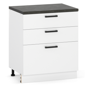 Szafka kuchenna stojąca dolna 80cm biały mat 3 szuflady 432559 Szafka kuchenna stojąca dolna 80cm biały mat 3 szuflady 432559