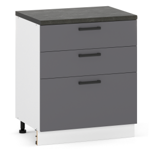 SZAFKA KUCHENNA STOJĄCA DOLNA 80cm GRAFIT 3 SZUFLADY REGAŁ MAGAZYNOWY 432561