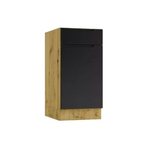 Szafka kuchenna stojąca ISABEL D40S/1 P/L czarny mat/dąb art 412465