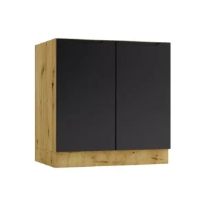 Szafka kuchenna stojąca ISABEL D80 czarny mat/dąb artisan 412312