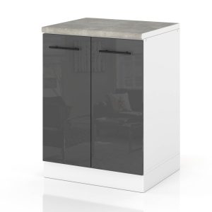 Szafka kuchenna stojąca modułowa 60cm spremium szary połysk 377744