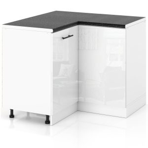 Szafka kuchenna stojąca narożna 90cm spremium biały połysk 373877 Szafka kuchenna stojąca narożna 90cm spremium biały połysk 373877