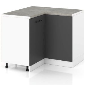 Szafka kuchenna stojąca narożna 90cm spremium szary mat 373849 Szafka kuchenna stojąca narożna 90cm spremium szary mat 373849